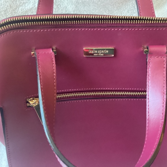 Kate Spade burgundy purse bag handles gold letter authenticity COA Luxury red - Picture 2 of 15